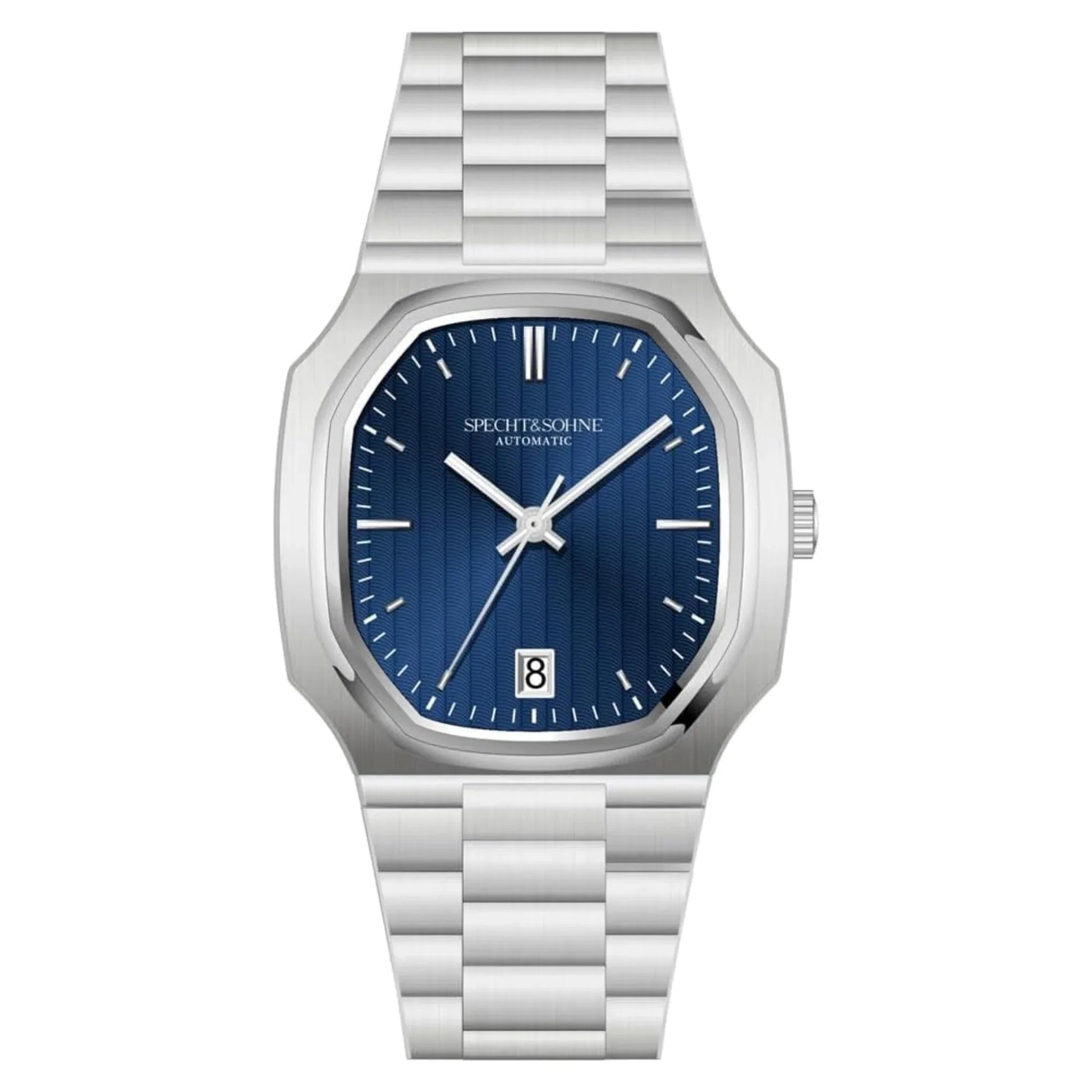 SPECHT & SOHNE 38MM Elegant Automatic Stainless Steel Sapphire Crystal - Blue Dial - DREAM WATCHES