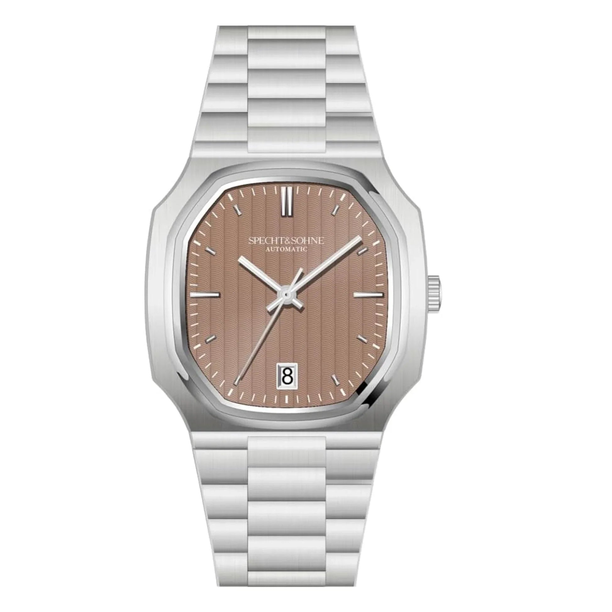 SPECHT & SOHNE 38MM Elegant Automatic Stainless Steel Sapphire Crystal - Brown Dial - DREAM WATCHES