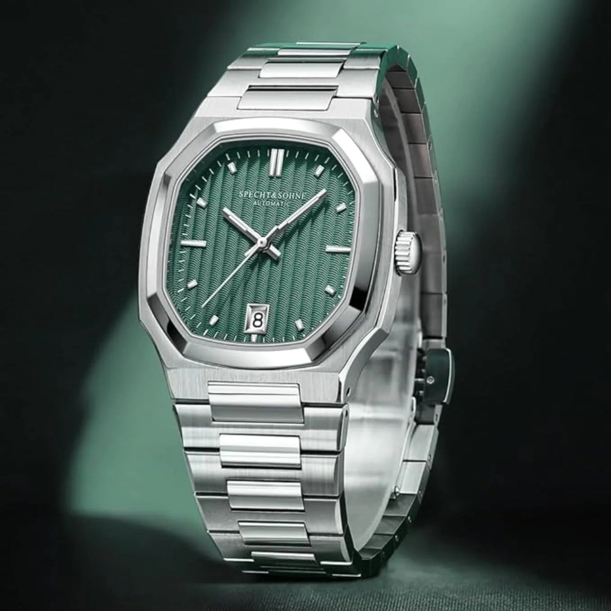 SPECHT & SOHNE 38MM Elegant Automatic Stainless Steel Sapphire Crystal - Green Dial - DREAM WATCHES