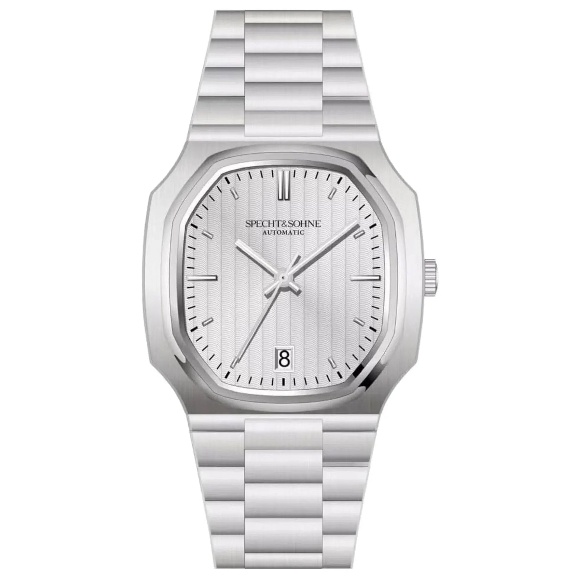 SPECHT & SOHNE 38MM Elegant Automatic Stainless Steel Sapphire Crystal - White Dial - DREAM WATCHES
