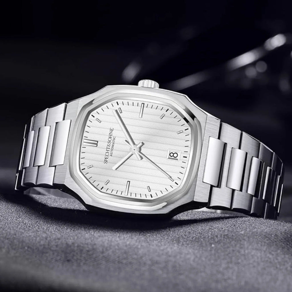 SPECHT & SOHNE 38MM Elegant Automatic Stainless Steel Sapphire Crystal - White Dial - DREAM WATCHES