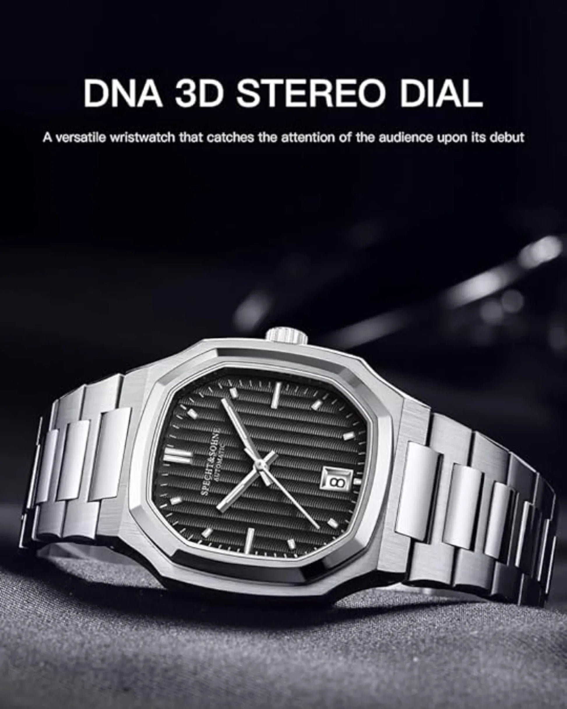 SPECHT & SOHNE 38MM Elegant Automatic Stainless Steel Sapphire Crystal - White Dial - DREAM WATCHES