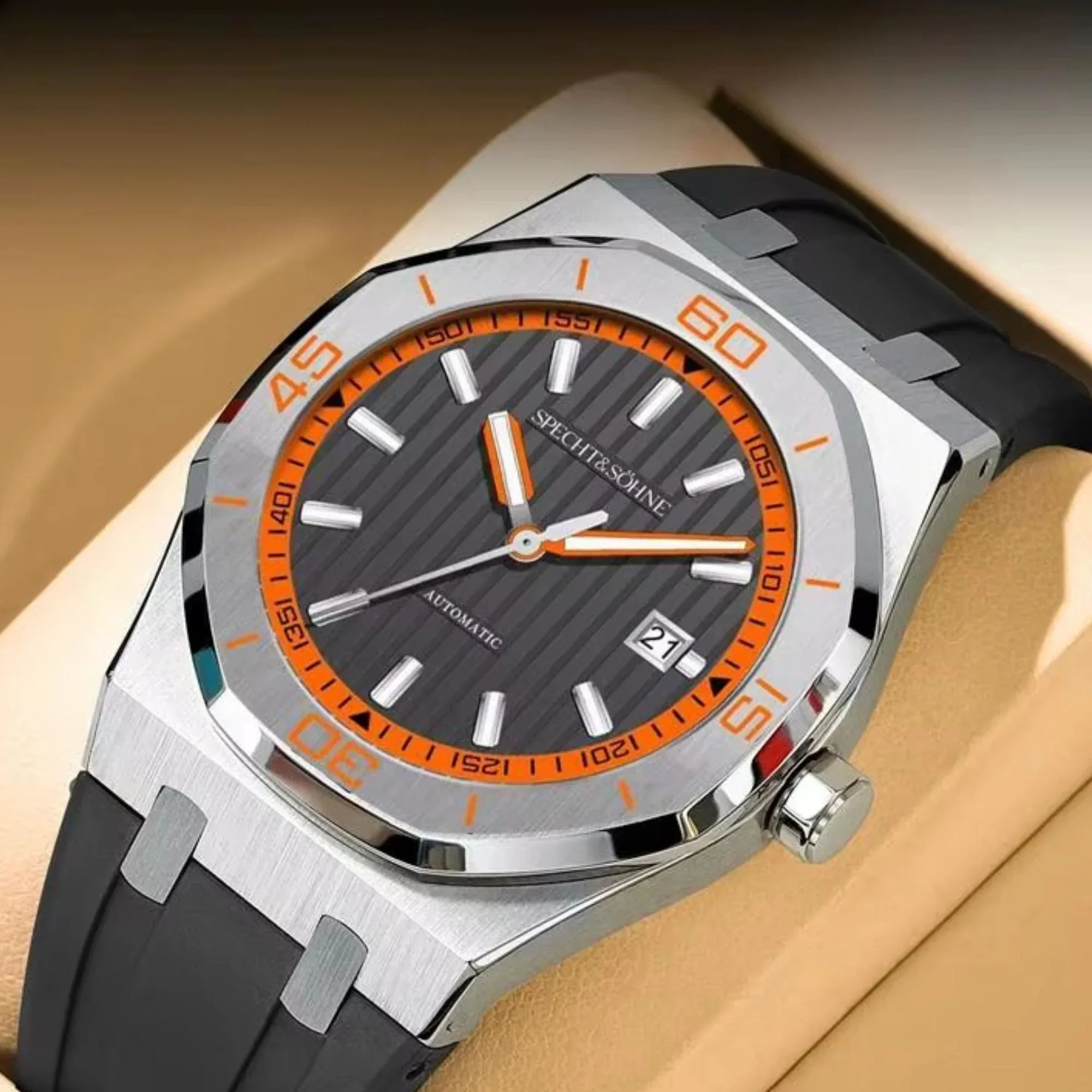 Specht & Sohne 40mm Automatic Mechanical Watches Rubber Relogio Masculino Waterproof - DREAM WATCHES