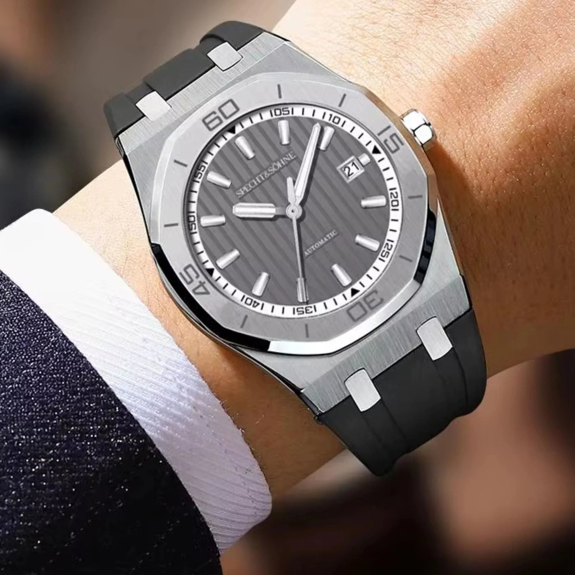 Specht & Sohne 40mm Automatic Mechanical Watches Rubber Relogio Masculino Waterproof - DREAM WATCHES