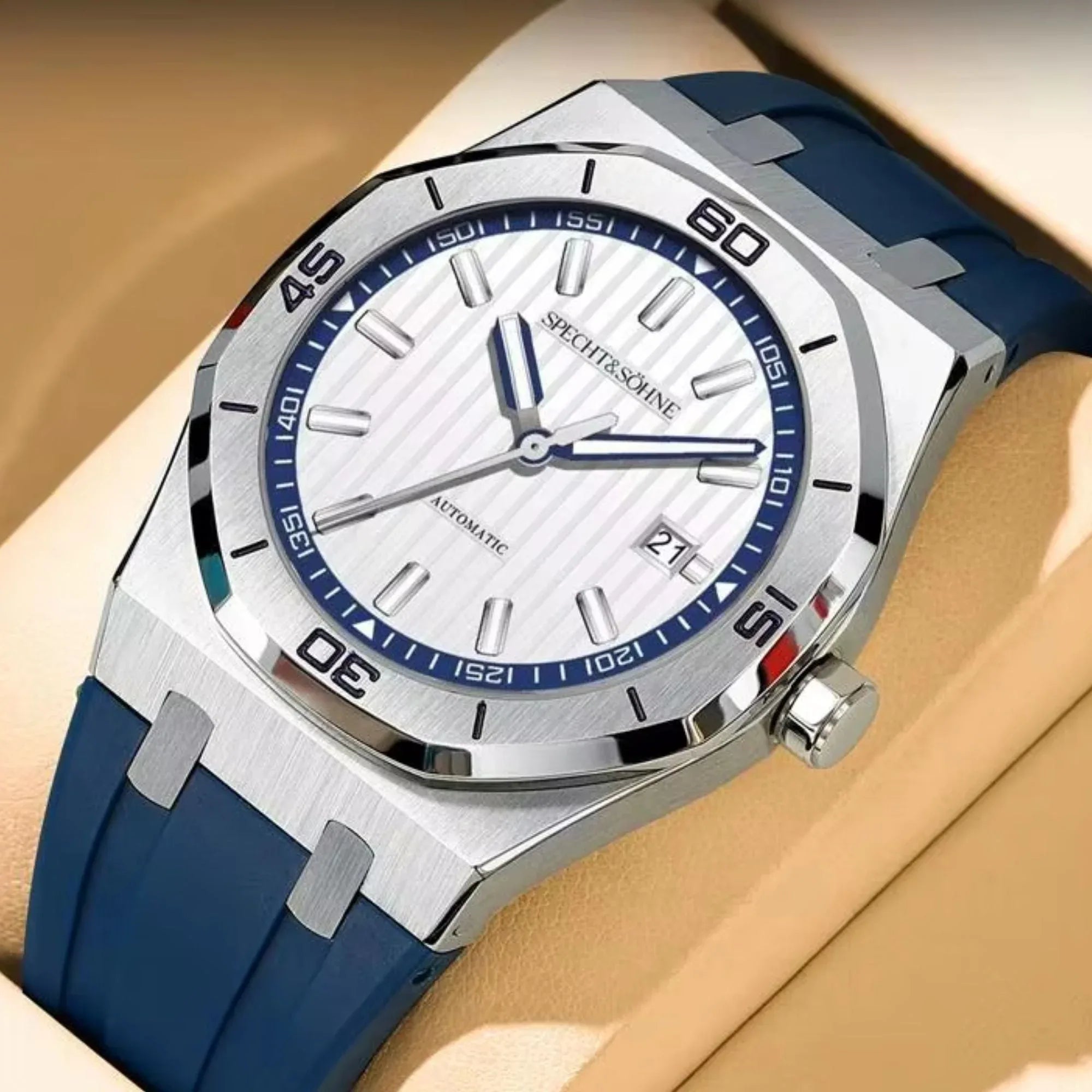 Specht & Sohne 40mm Automatic Mechanical Watches Rubber Relogio Masculino Waterproof SP00018 - DREAM WATCHES