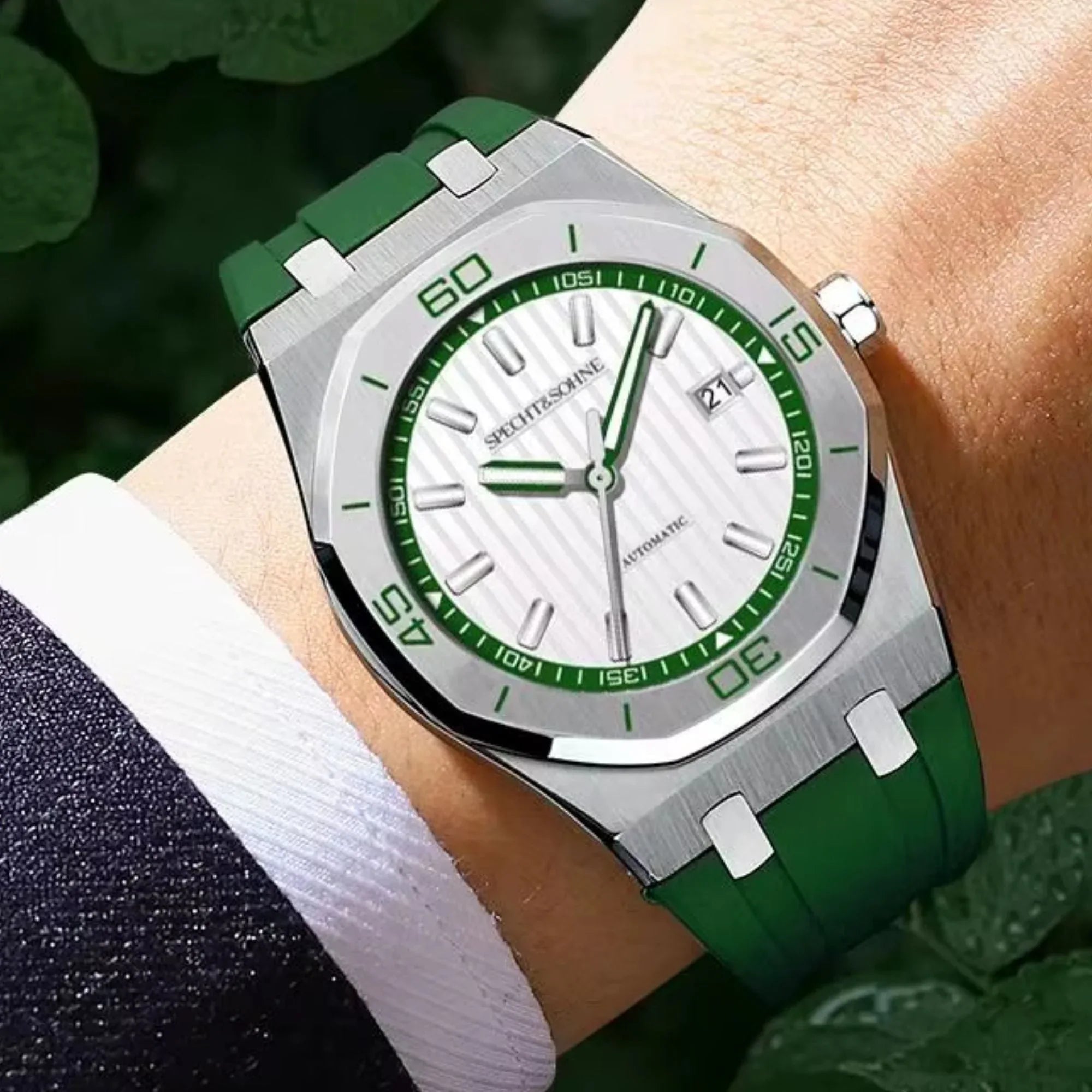 Specht & Sohne 40mm Automatic Mechanical Watches Rubber Relogio Masculino Waterproof SP00018 - DREAM WATCHES