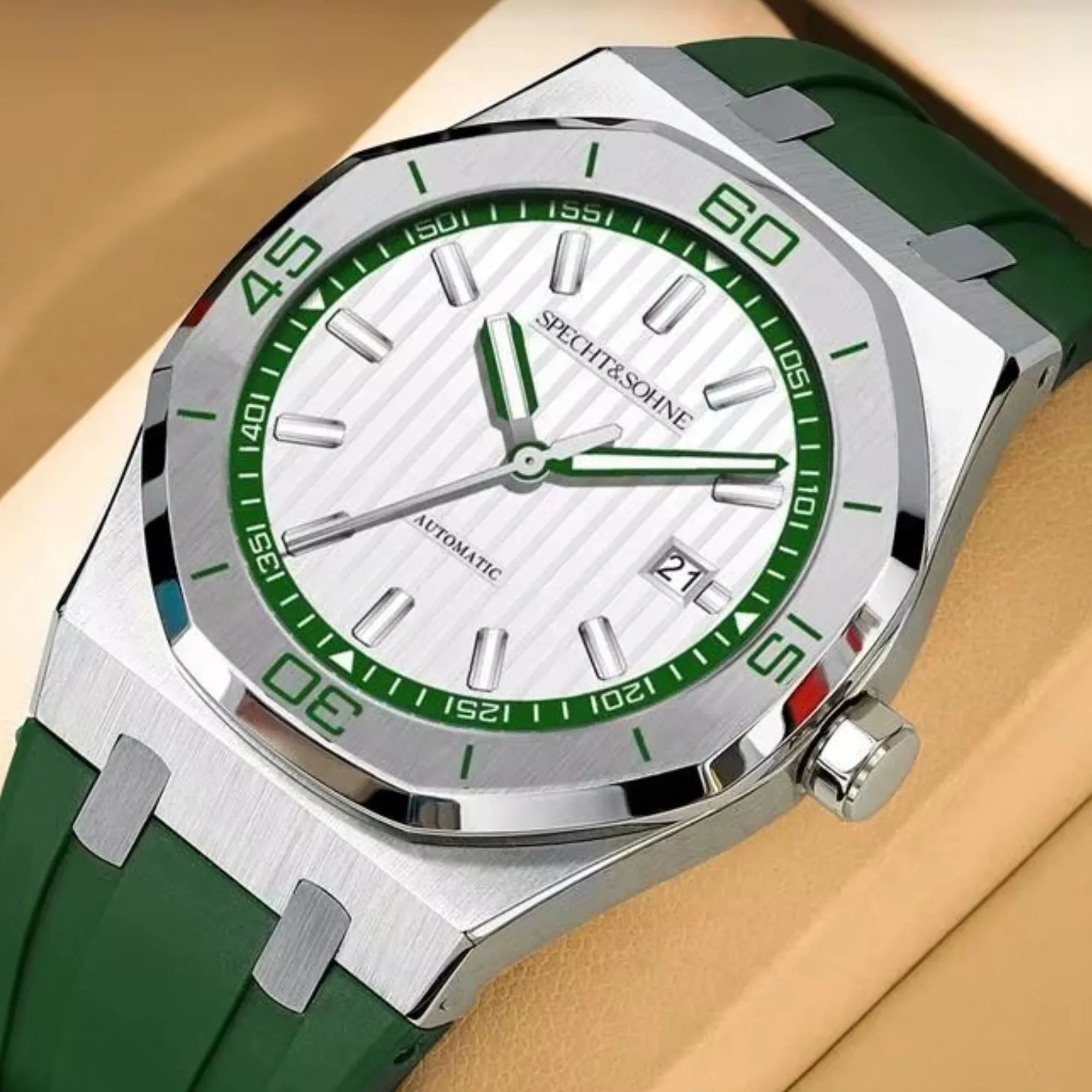 Specht & Sohne 40mm Automatic Mechanical Watches Rubber Relogio Masculino Waterproof SP00018 - DREAM WATCHES
