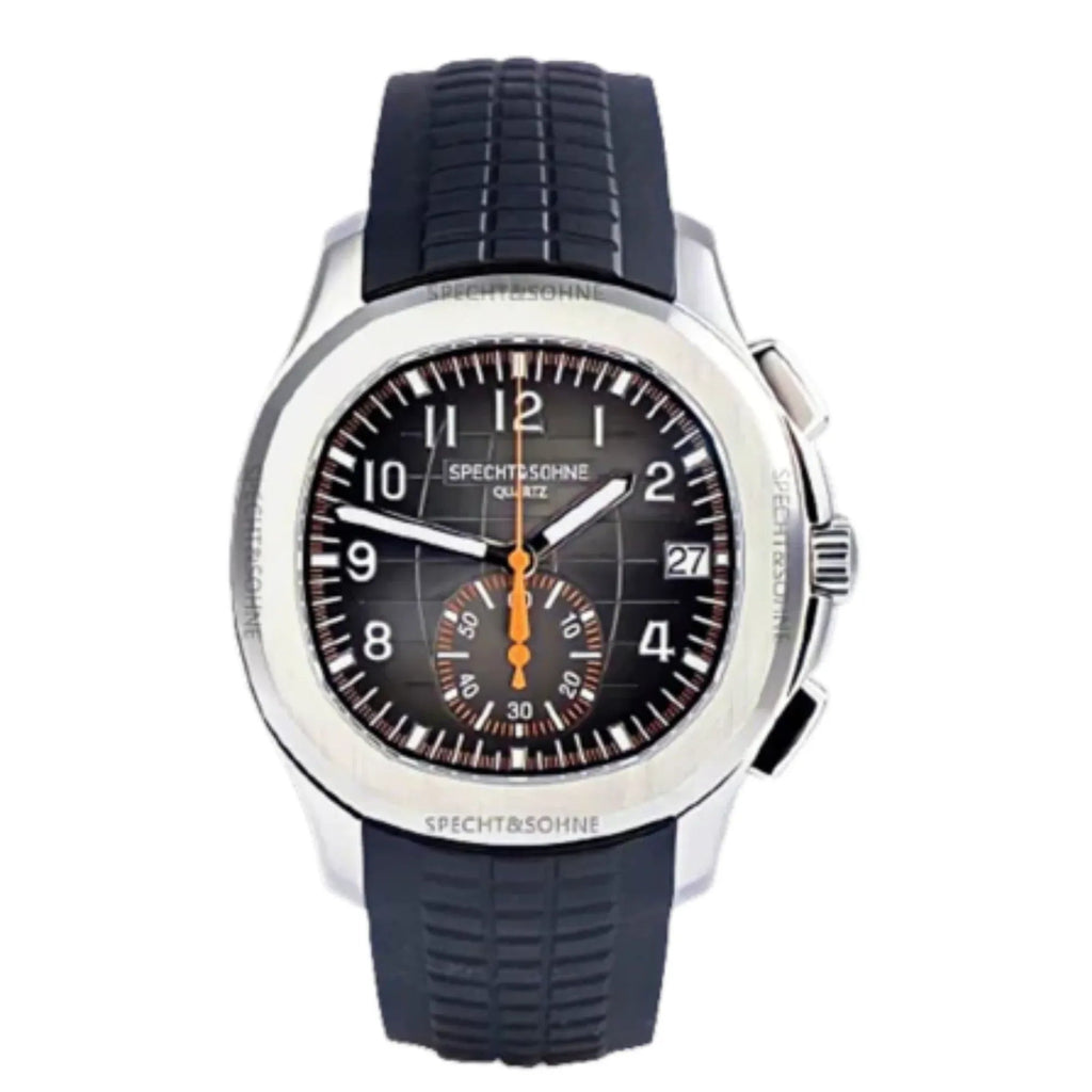 SPECHT & SOHNE 42MM Mens Japanese Movement Chronograph Quartz Wristwatch 50M Waterproof - Black - DREAM WATCHES