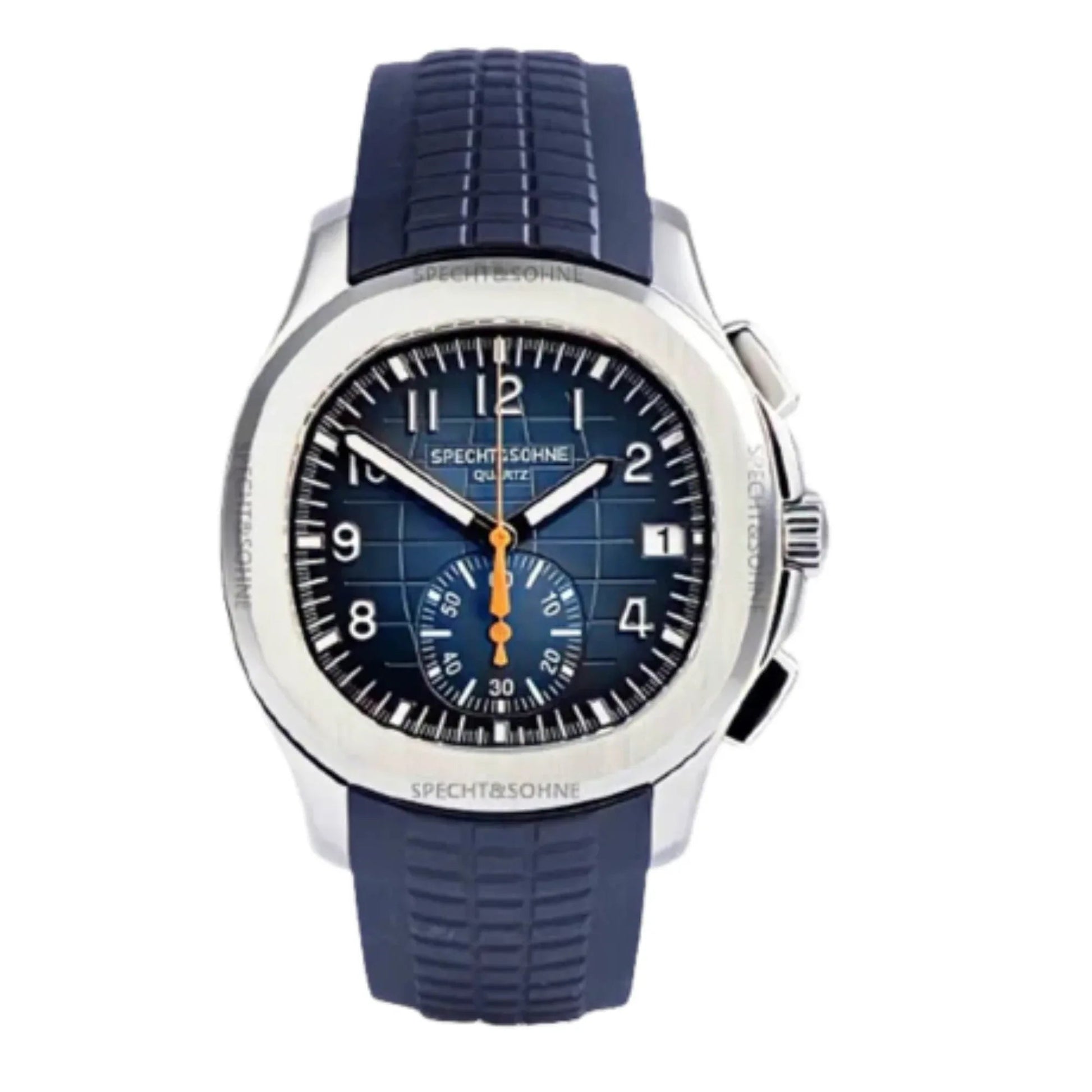 SPECHT & SOHNE 42MM Mens Japanese Movement Chronograph Quartz Wristwatch 50M Waterproof - Blue - DREAM WATCHES