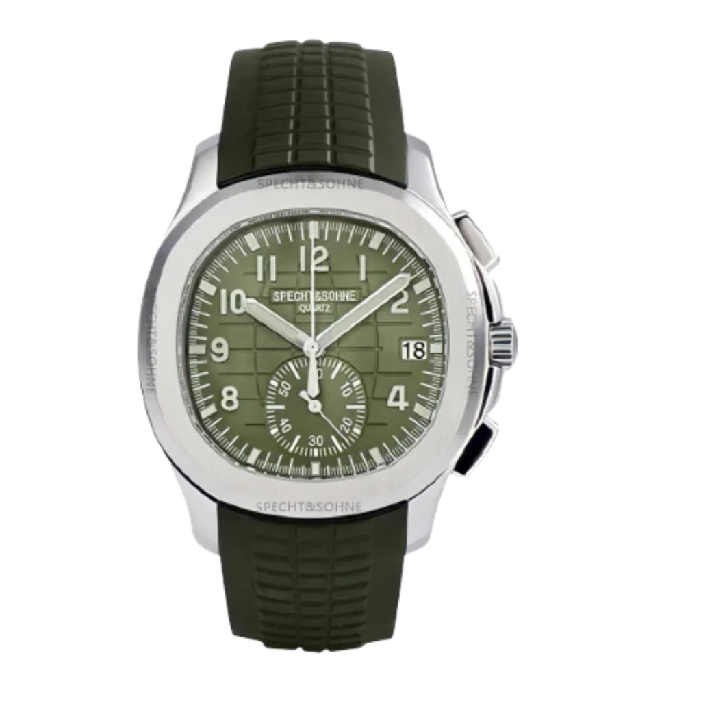 SPECHT & SOHNE 42MM Mens Japanese Movement Chronograph Quartz Wristwatch 50M Waterproof - Green - DREAM WATCHES