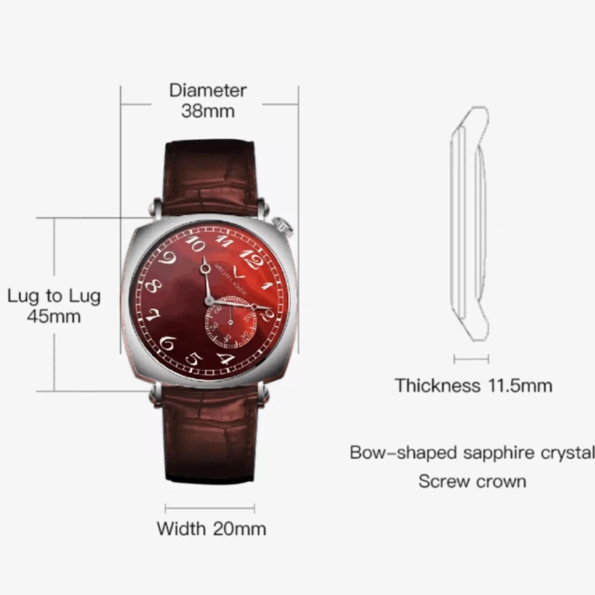 Specht & Söhne Heritage Red SP1921 Men's Automatic Mechanical Watch - DREAM WATCHES