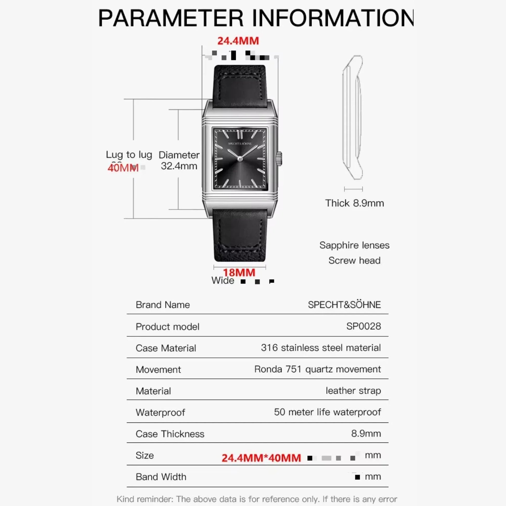 Specht & Söhne Inverso with Swiss Ultrathin Ronda Quartz Movt - DREAM WATCHES