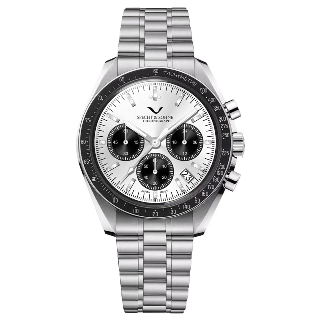 Specht & Sohne Moon Wristwatch with Japanese VK63 Chronograph Meca-Quartz Stainless Steel Sapphire Sport Watch - DREAM WATCHES