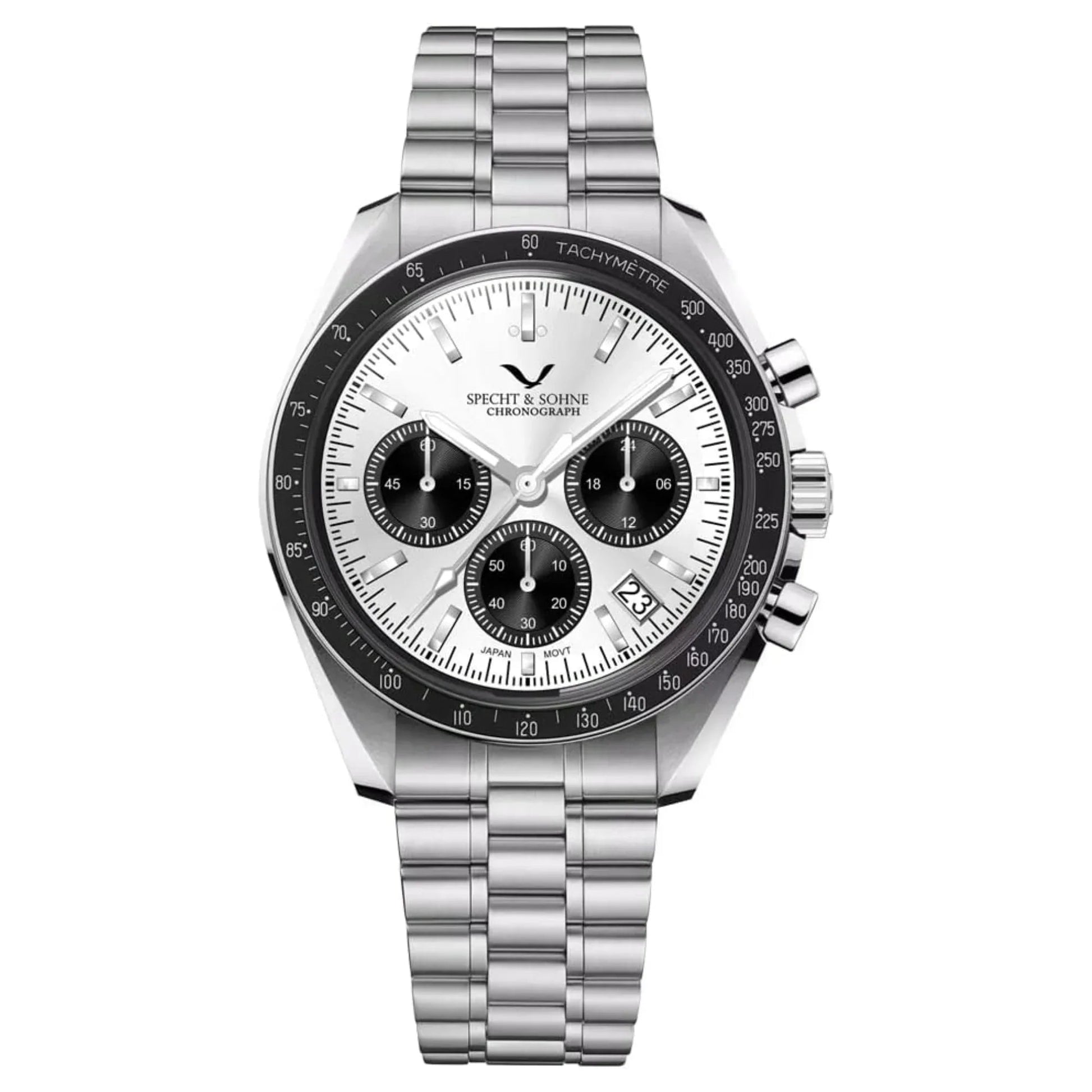 Specht & Sohne Moon Wristwatch with Japanese VK63 Chronograph Meca-Quartz Stainless Steel Sapphire Sport Watch - DREAM WATCHES