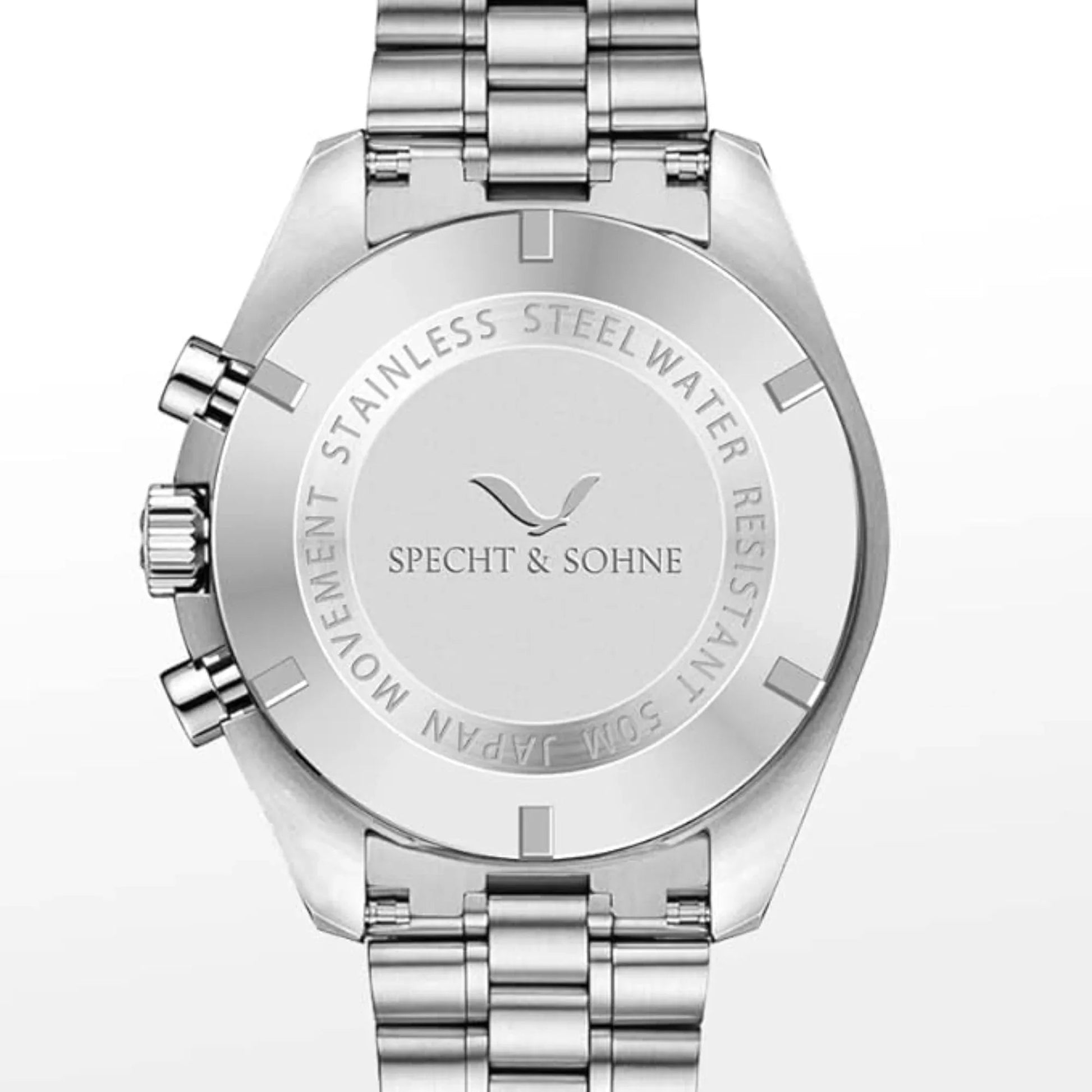 Specht & Sohne Moon Wristwatch with Japanese VK63 Chronograph Meca-Quartz Stainless Steel Sapphire Sport Watch - DREAM WATCHES