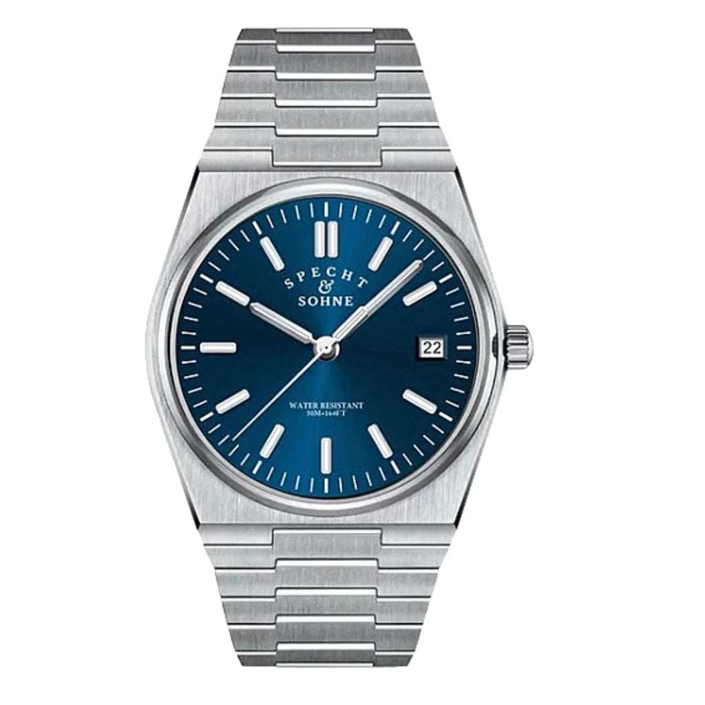 Specht&Sohne 37 Mm Mens Luxury Watch With Japanese Quartz Movement- Quartz Blue Edition - DREAM WATCHES