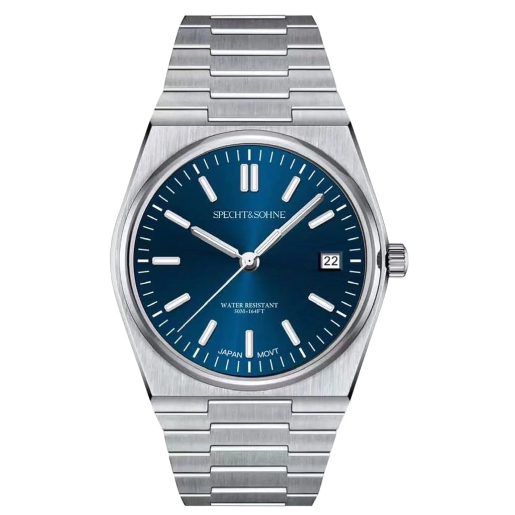 Specht&Sohne 41 Mm Mens Luxury Watch With Japanese Quartz Movement- Quartz Blue - DREAM WATCHES