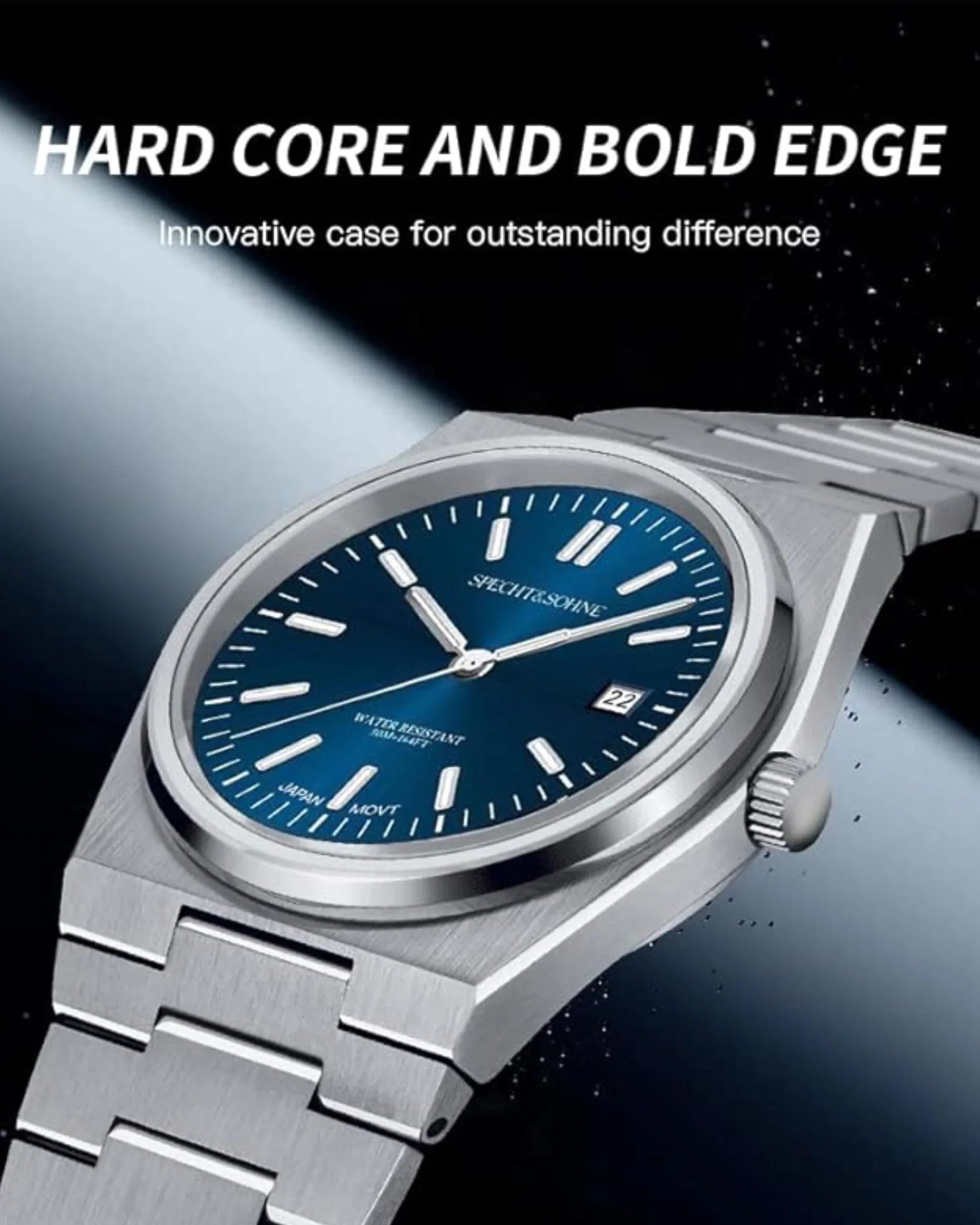 Specht&Sohne 41 Mm Mens Luxury Watch With Japanese Quartz Movement- Quartz Blue - DREAM WATCHES