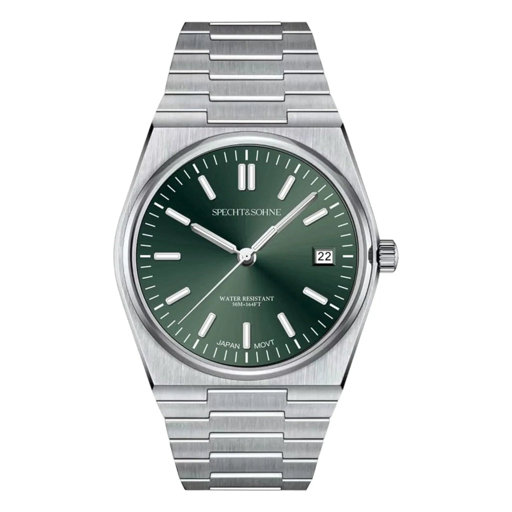 Specht&Sohne 41 Mm Mens Luxury Watch With Japanese Quartz Movement- Quartz Green - DREAM WATCHES