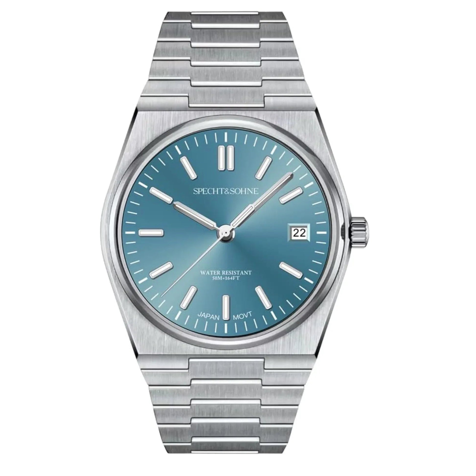 Specht&Sohne 41 Mm Mens Luxury Watch With Japanese Quartz Movement- Quartz Sky Blue - DREAM WATCHES