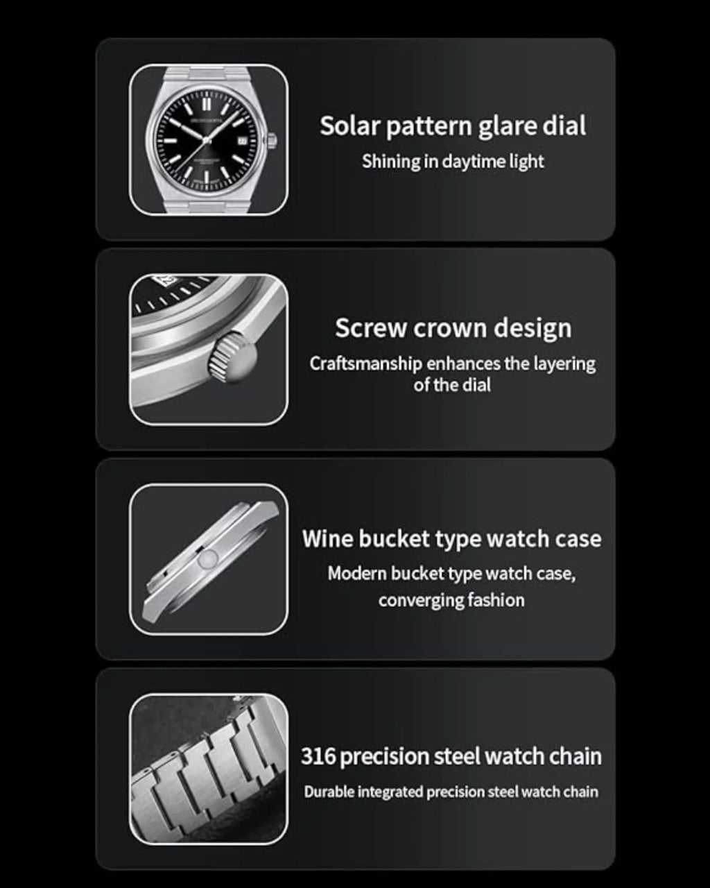Specht&Sohne 41Mm Mens Luxury Watch With Japanese Quartz Movement- Quartz Black - DREAM WATCHES