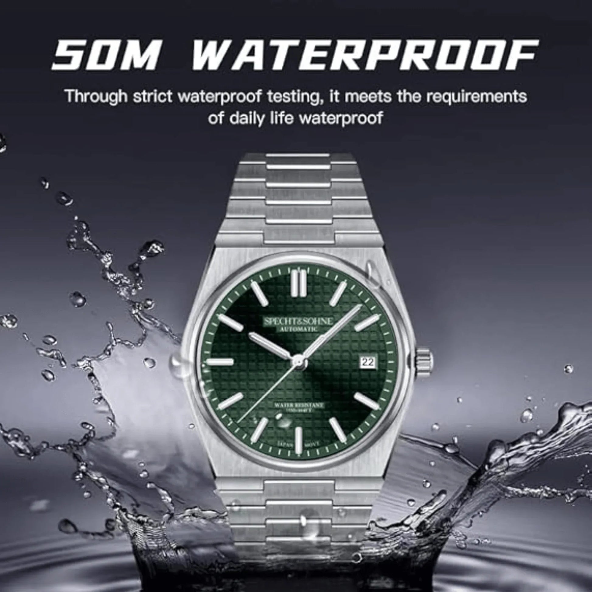 SPECHT&SOHNE Men's Mechanical Wristwatch Automatic Watches Sapphire Crystal 41MM Stainless Steel Waterproof - DREAM WATCHES