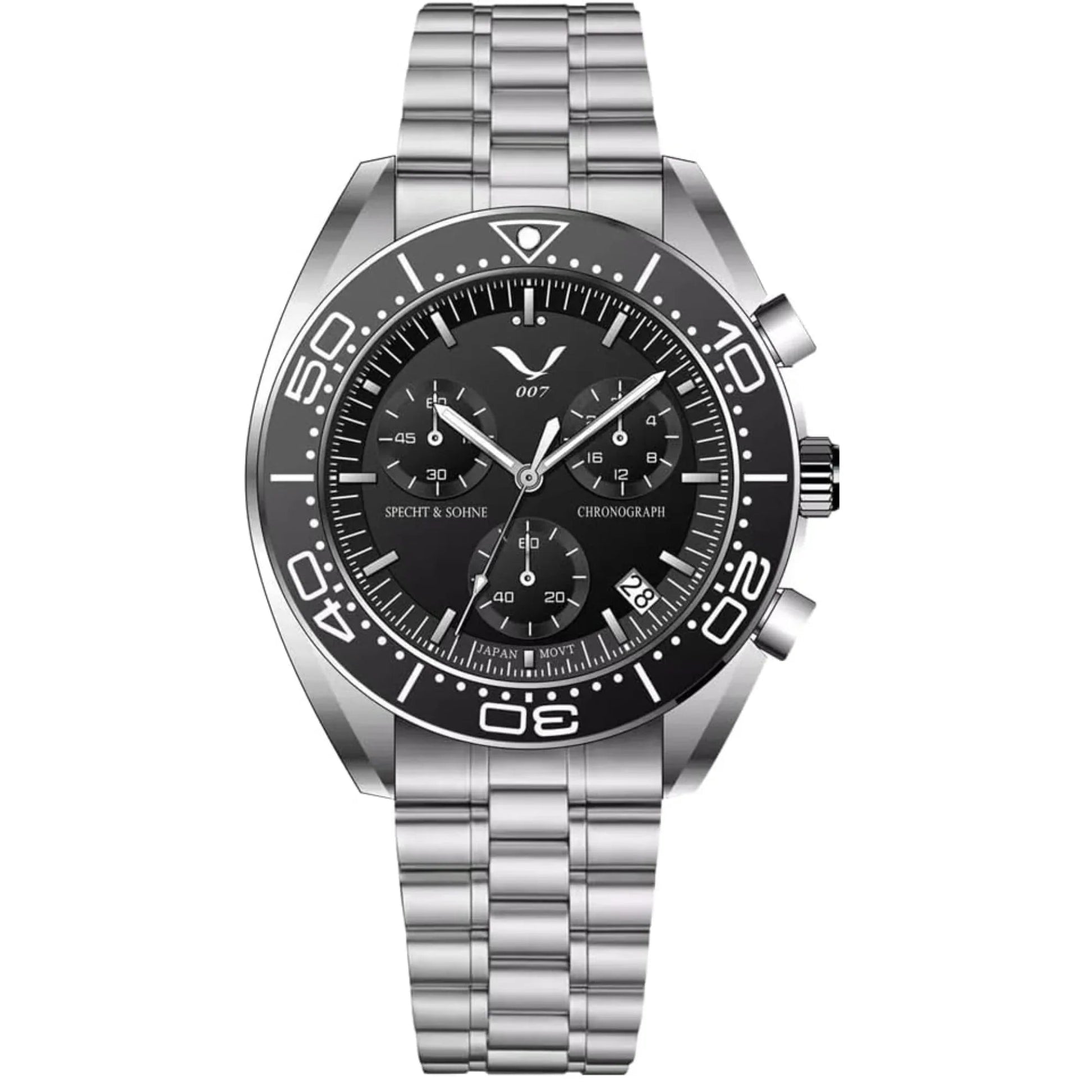 Specht&Sohne Men's Quartz Choronograph with VK68 Japanese Movement - Black - DREAM WATCHES