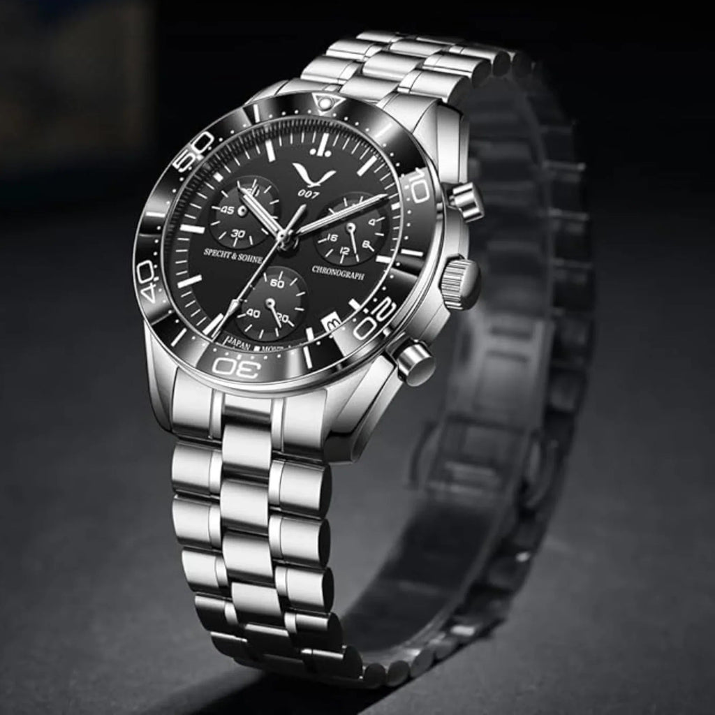 Specht&Sohne Men's Quartz Choronograph with VK68 Japanese Movement - Black - DREAM WATCHES