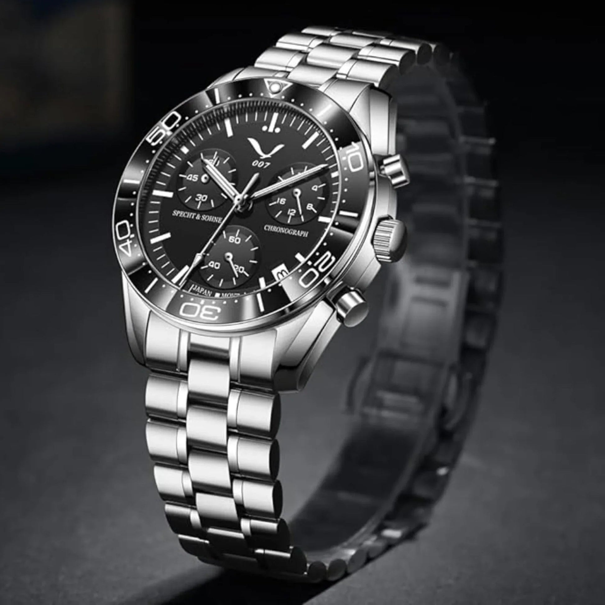 Specht&Sohne Men's Quartz Choronograph with VK68 Japanese Movement - Black - DREAM WATCHES
