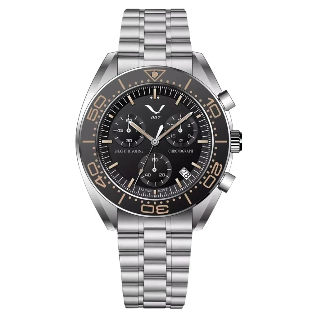 Specht&Sohne Men's Quartz Choronograph with VK68 Japanese Movement - Black - DREAM WATCHES
