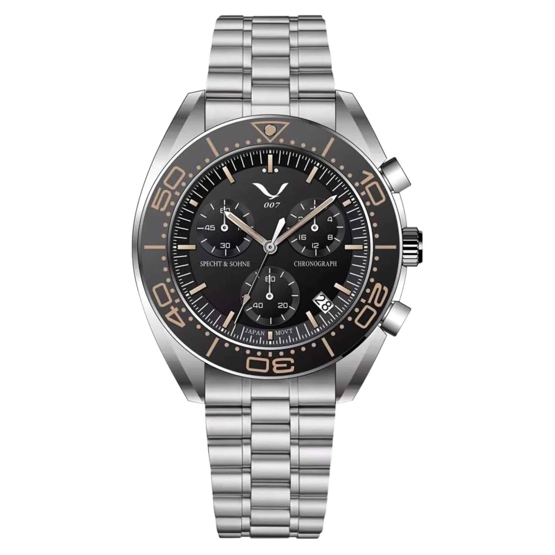 Specht&Sohne Men's Quartz Choronograph with VK68 Japanese Movement - Black - DREAM WATCHES