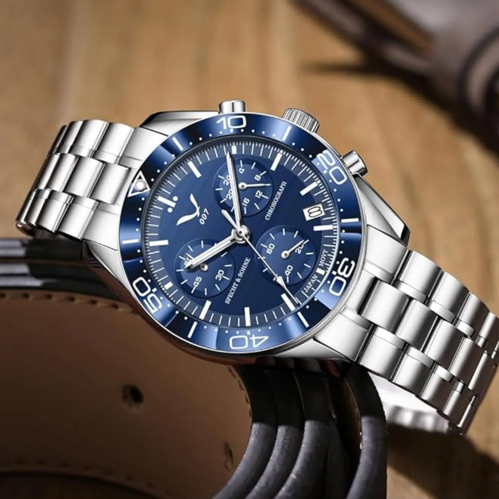 Specht&Sohne Men's Quartz Choronograph with VK68 Japanese Movement - Blue - DREAM WATCHES
