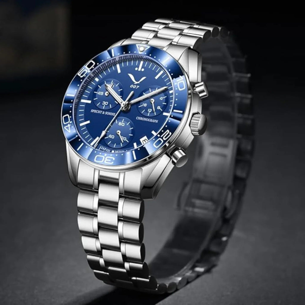 Specht&Sohne Men's Quartz Choronograph with VK68 Japanese Movement - Blue - DREAM WATCHES
