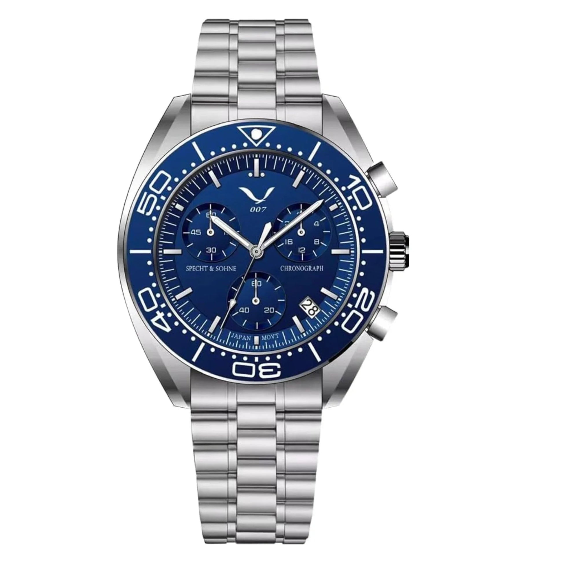 Specht&Sohne Men's Quartz Choronograph with VK68 Japanese Movement - Blue - DREAM WATCHES
