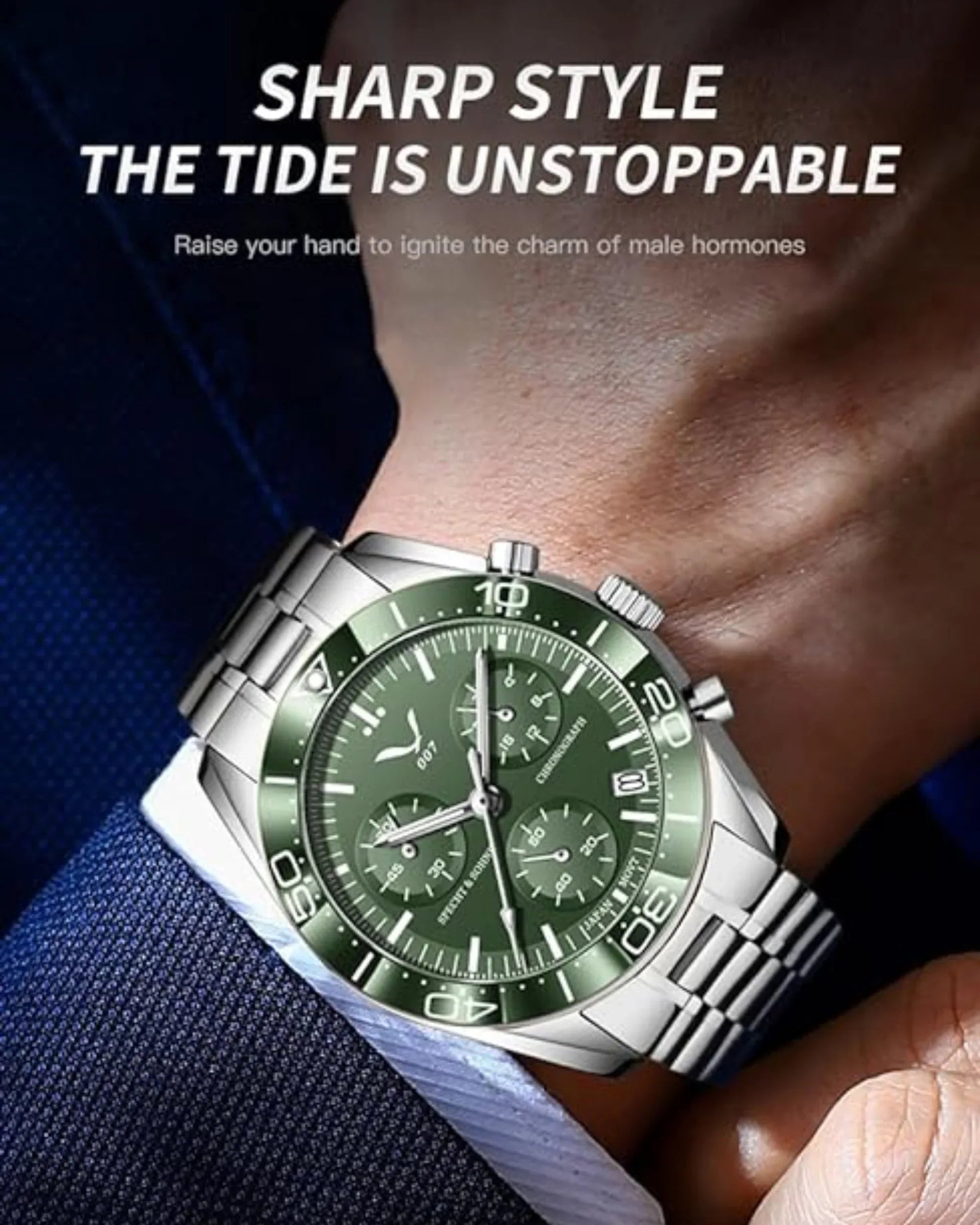 Specht&Sohne Men's Quartz Choronograph with VK68 Japanese Movement - Green - DREAM WATCHES