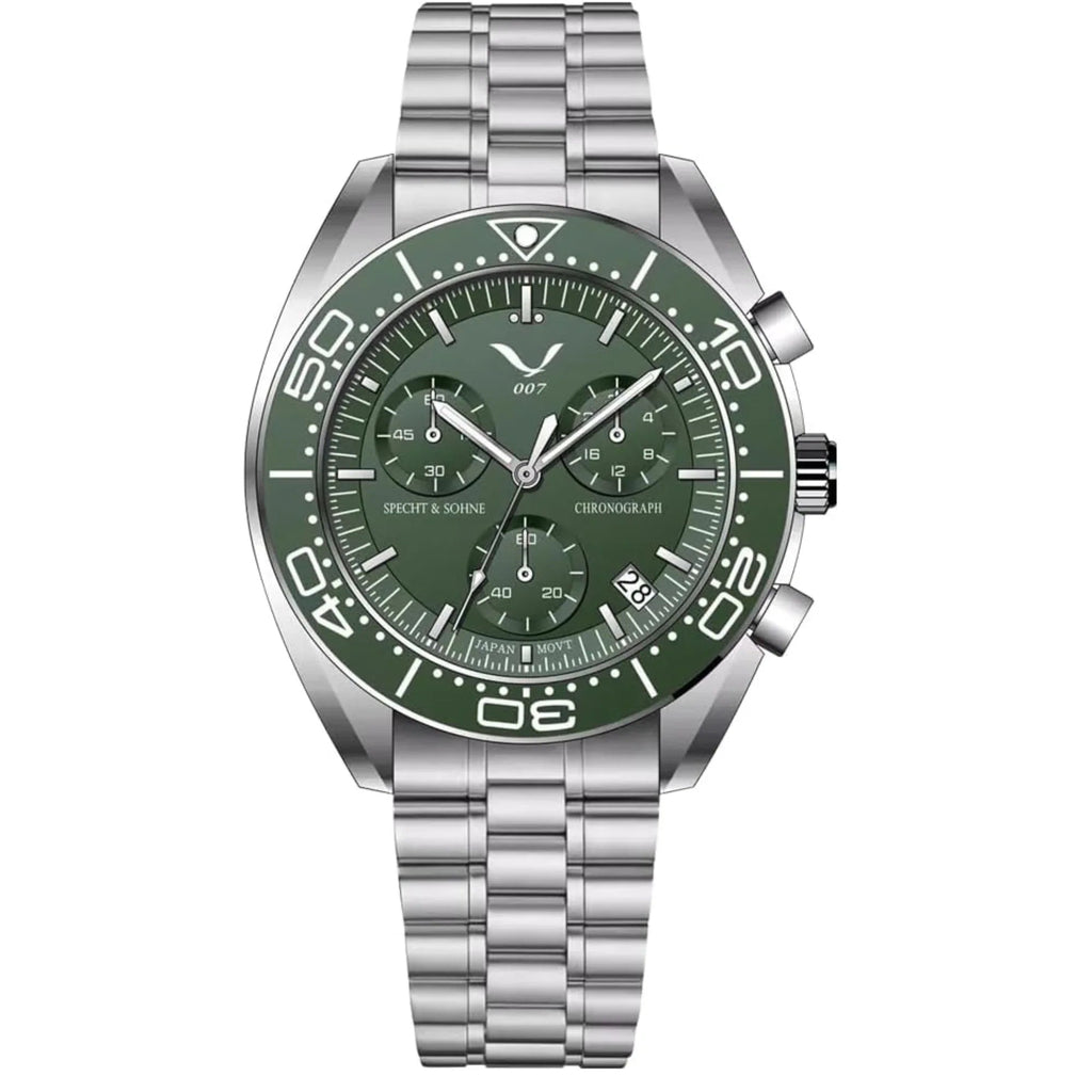 Specht&Sohne Men's Quartz Choronograph with VK68 Japanese Movement - Green - DREAM WATCHES