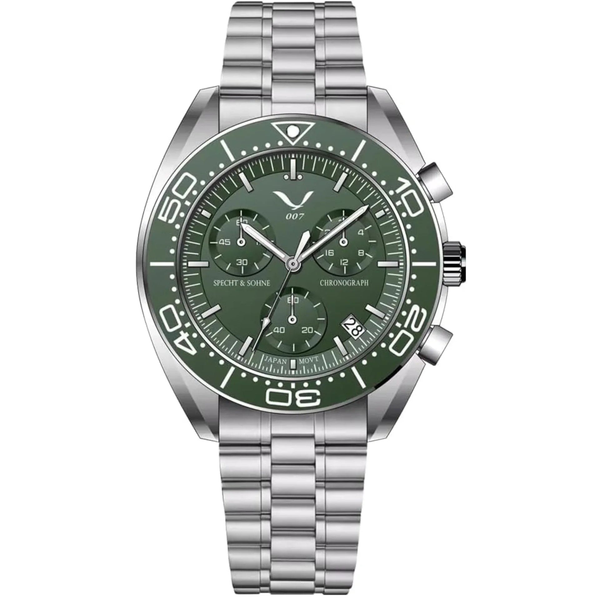 Specht&Sohne Men's Quartz Choronograph with VK68 Japanese Movement - Green - DREAM WATCHES