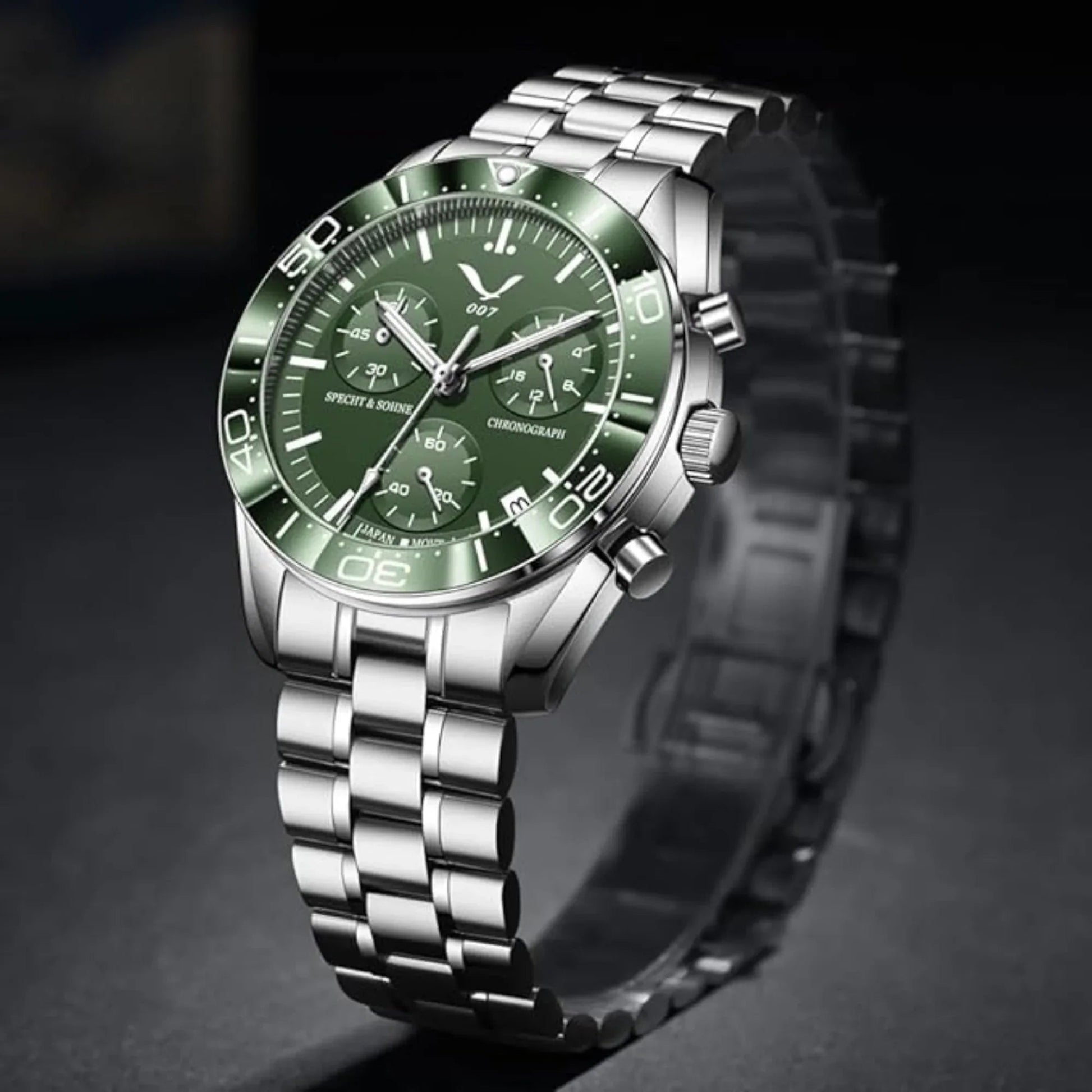 Specht&Sohne Men's Quartz Choronograph with VK68 Japanese Movement - Green - DREAM WATCHES