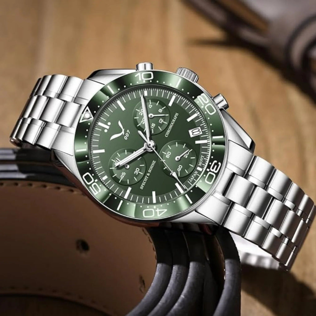 Specht&Sohne Men's Quartz Choronograph with VK68 Japanese Movement - Green - DREAM WATCHES