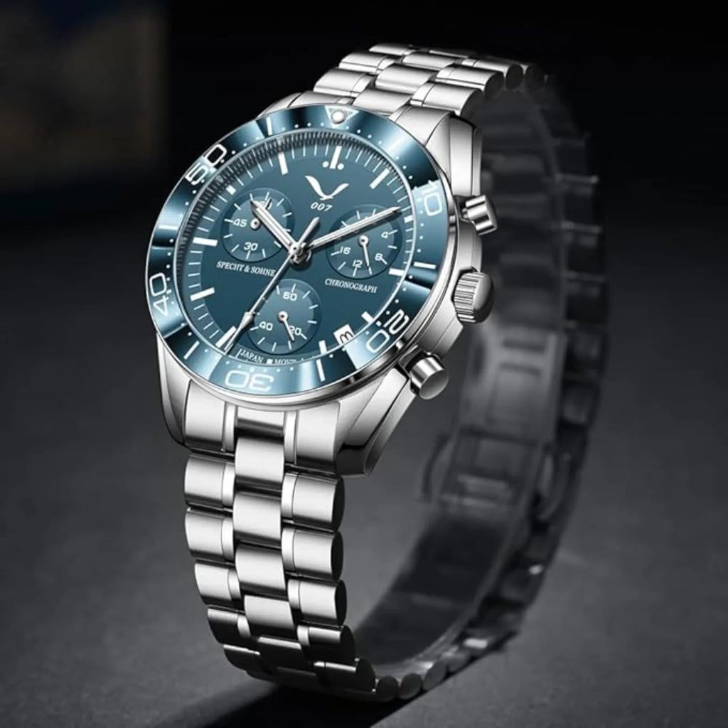 Specht&Sohne Men's Quartz Choronograph with VK68 Japanese Movement - Sky Blue - DREAM WATCHES