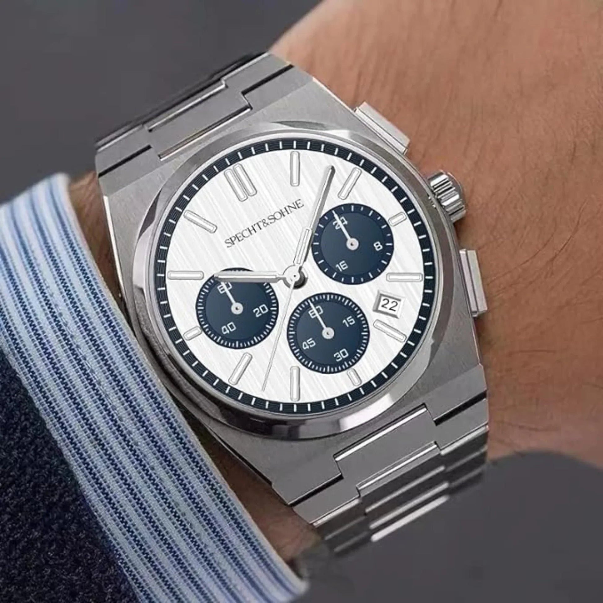 Specht&Sohne Multi-Function Chronograph with Seiko VK63 Watches Panda Eyes Stainless Steel Wristwatch - DREAM WATCHES