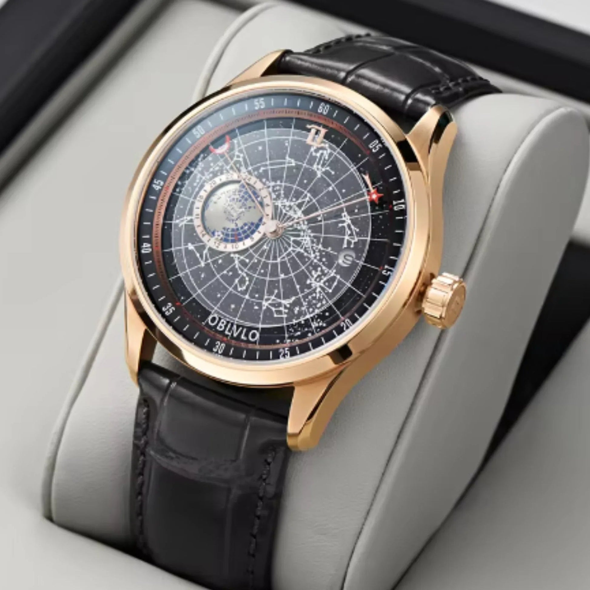 Star Sky Earth Hand Custom with Japanese Miyota 8217 Automatic Watch - DREAM WATCHES