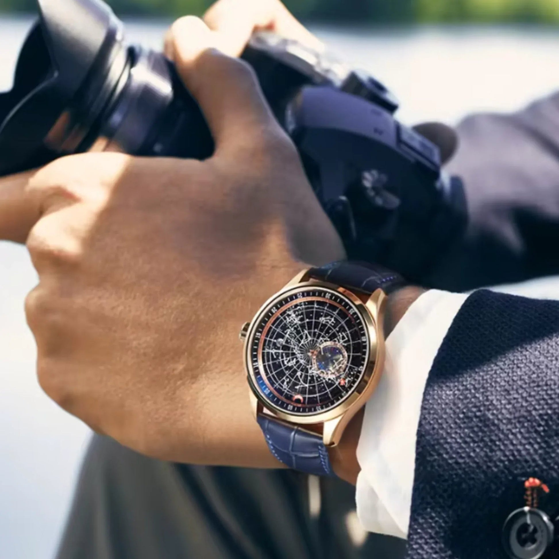 Star Sky Earth Hand Custom with Japanese Miyota 8217 Automatic Watch - DREAM WATCHES