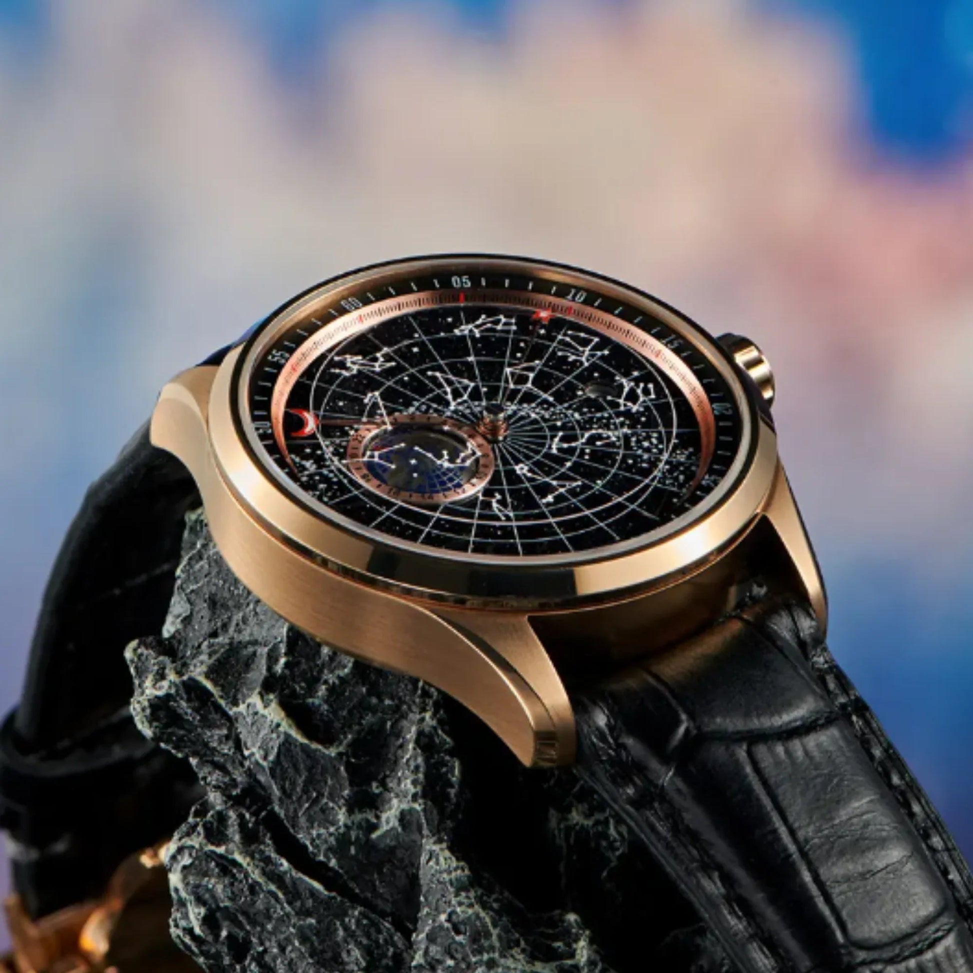 Star Sky Earth Hand Custom with Japanese Miyota 8217 Automatic Watch - DREAM WATCHES