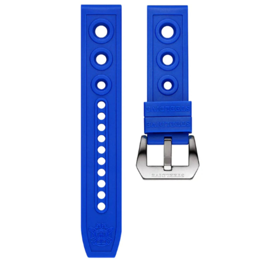 Steeldive Hole Rubber Watch Strap Watch Band - Blue 20 mm - DREAM WATCHES