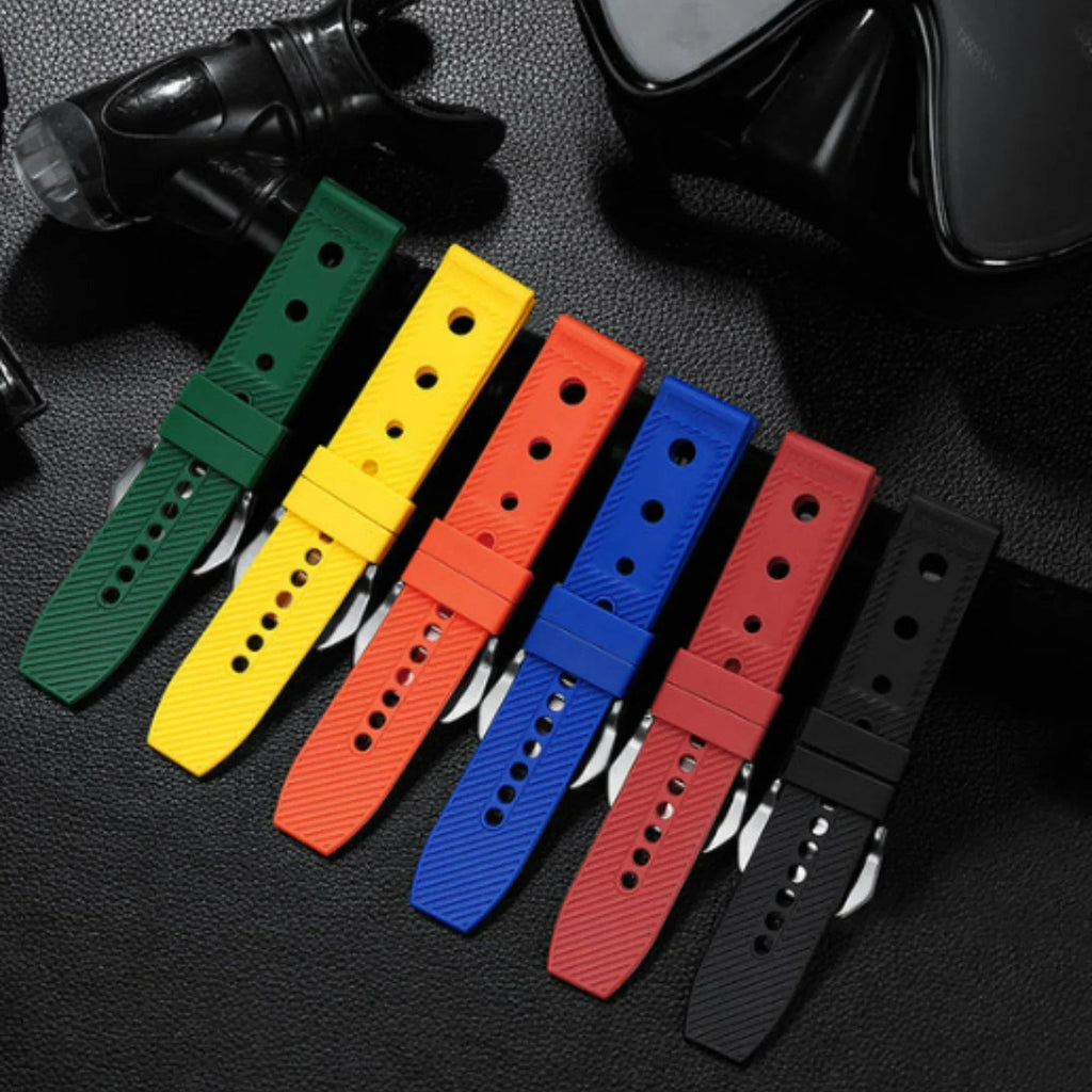 Steeldive Hole Rubber Watch Strap Watch Band - Blue 22 mm - DREAM WATCHES