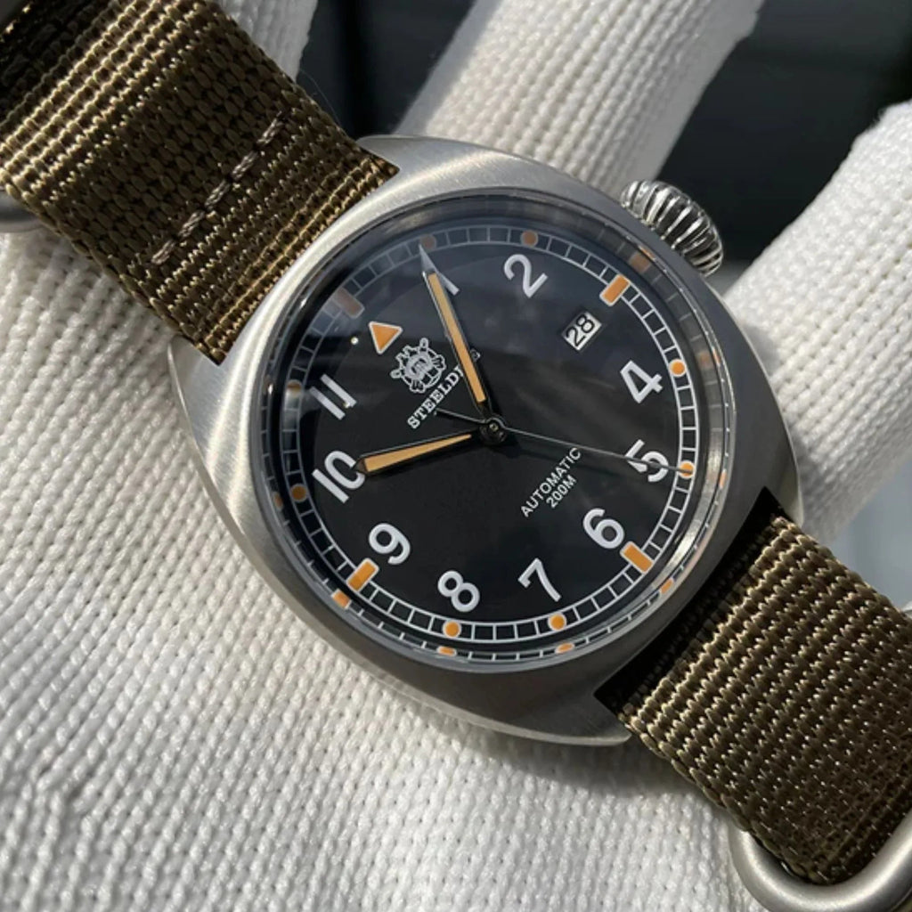 Steeldive SD1907P 40mm W10 Military Automatic Watch - DREAM WATCHES