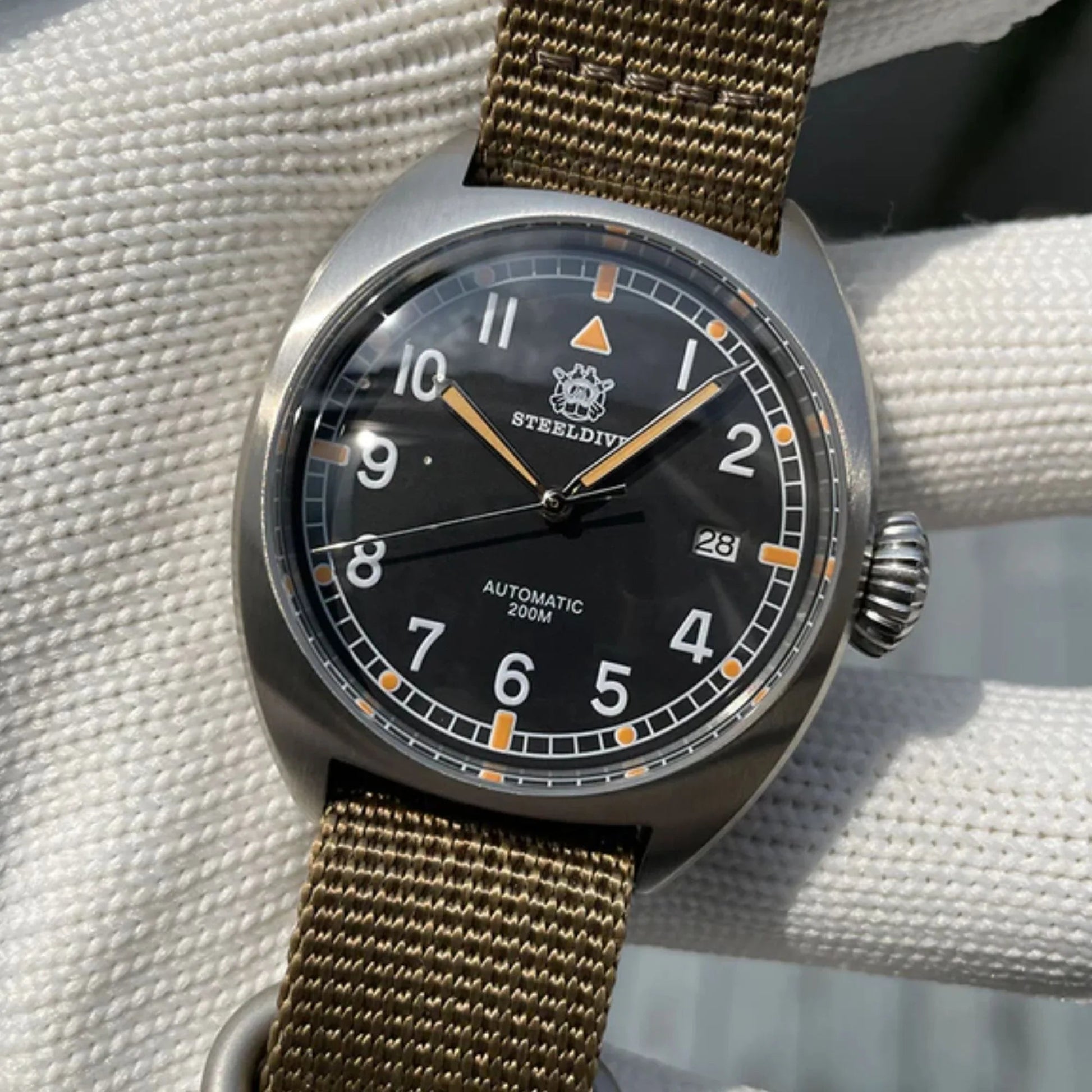 Steeldive SD1907P 40mm W10 Military Automatic Watch - DREAM WATCHES