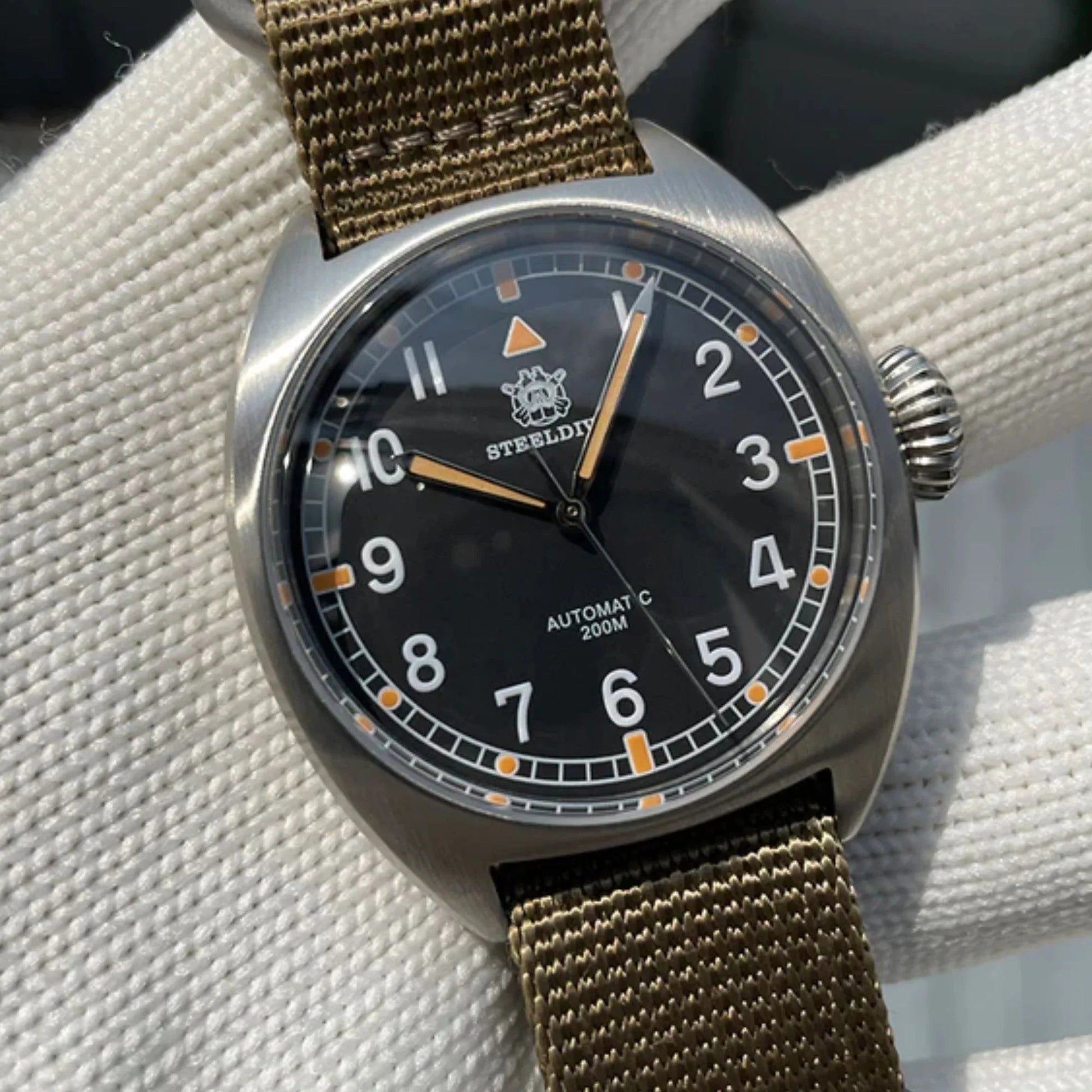 Steeldive SD1907P 40mm W10 Military Automatic Watch - DREAM WATCHES