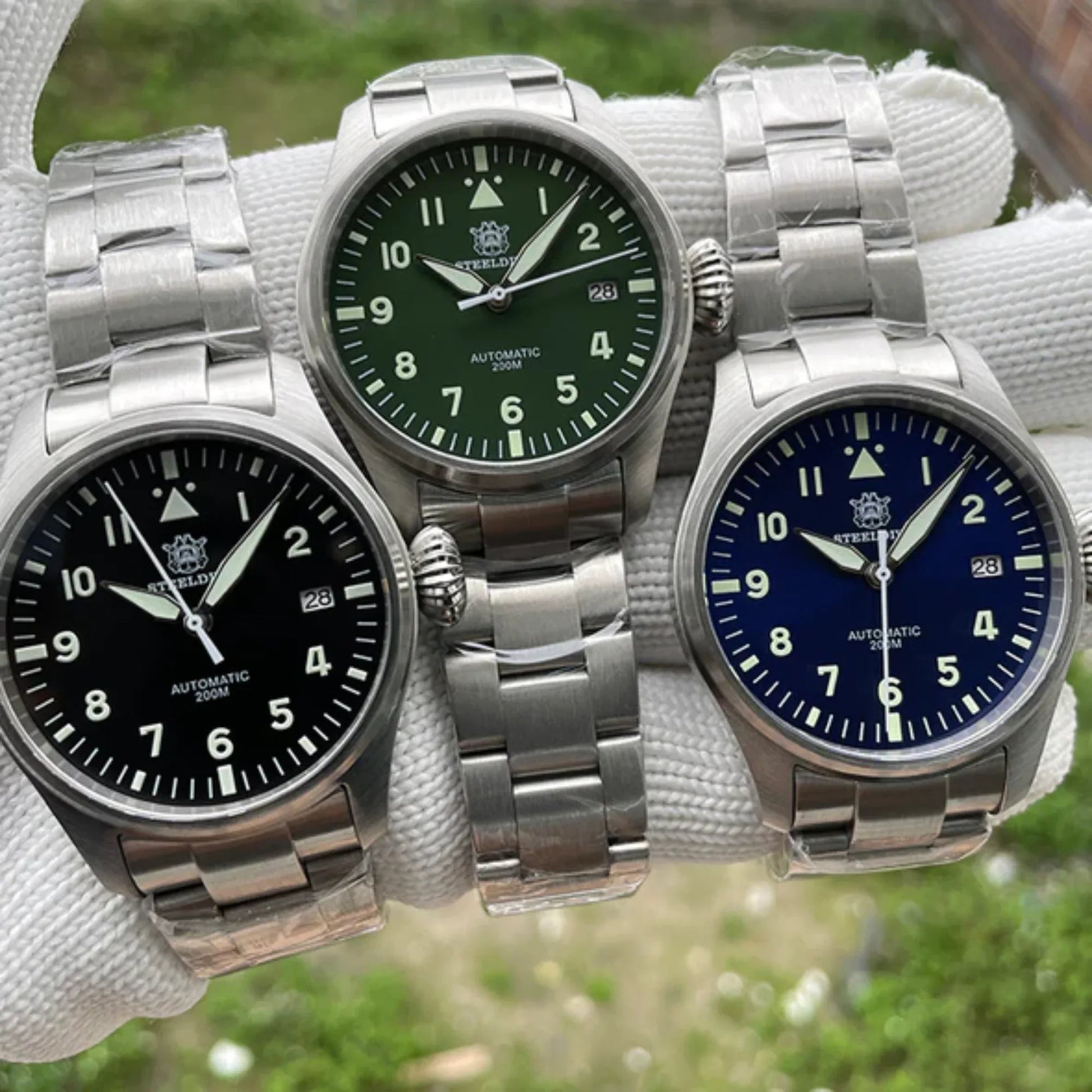 Steeldive SD1928 Classic Pilot Men Watch - Black - DREAM WATCHES